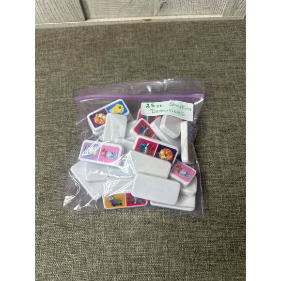 25 pc Kids Shopkins Cartoon Character Dominoes INCOMPLETE Set Replacements - Picture 4 of 4